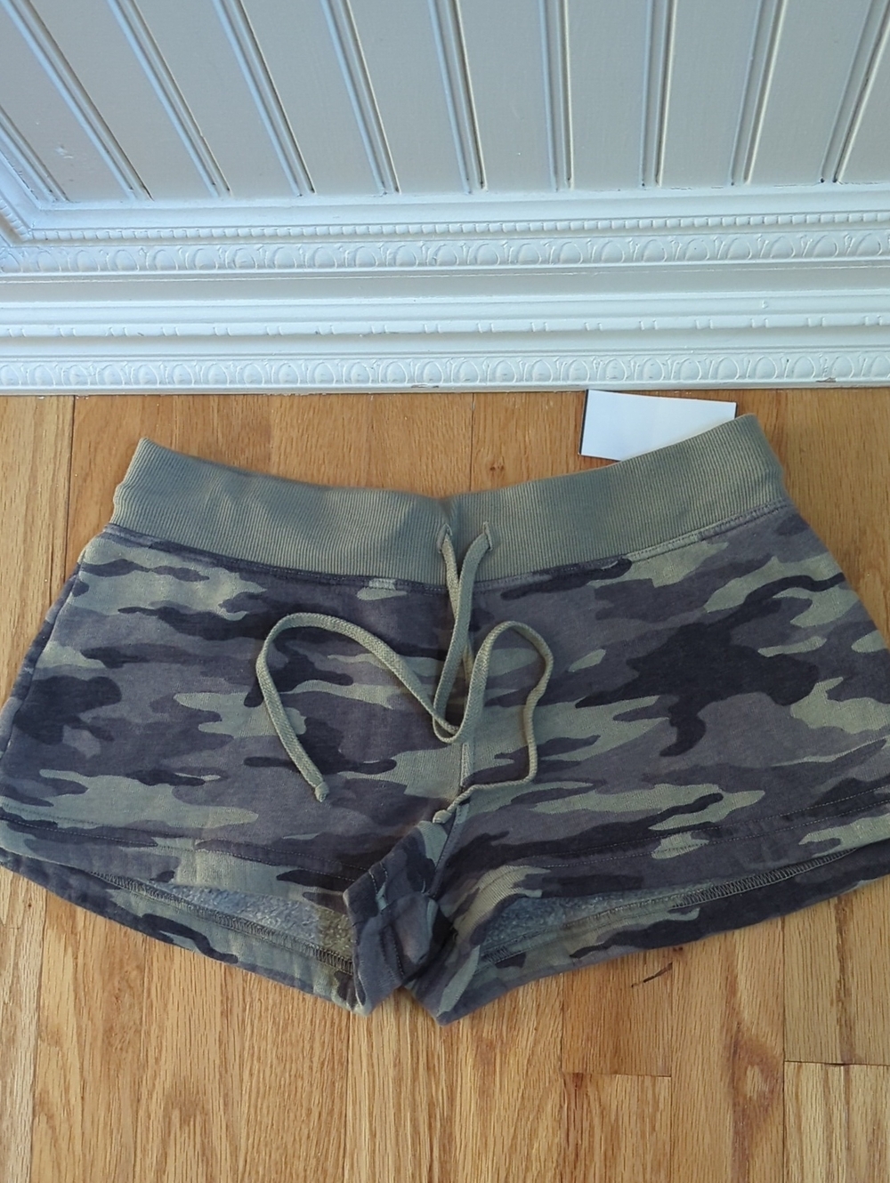 Hard Tail Olive & Gray Camo Drawstring Athletic Shorts